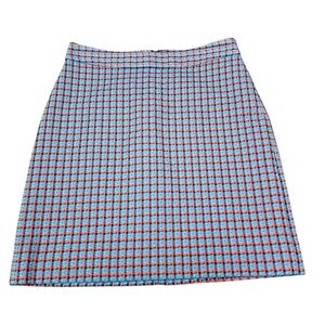 Marc By Marc Jacobs Designer Blue and Coral Plaid Checkered Mini Skirt Size 0